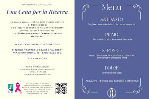 Una Cena per la ricerca – Lardirago