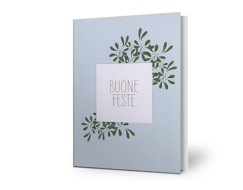 Biglietto Auguri Buone Feste - Vischio