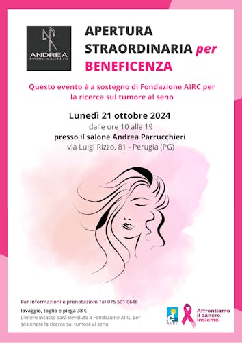 Andrea Parrucchieri - Apertura straordinaria per beneficenza