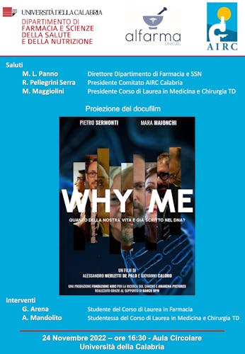 Il docufilm Why Me all'UNICAL