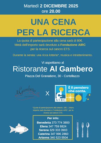 Cena di Beneficenza Jesolo 2025 a sostegno della Fondazione AIRC