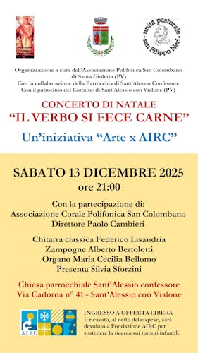 Concerto di Natale “Il Verbo si Fece Carne”- Un’iniziativa “Arte x AIRC”
