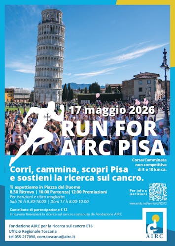 RUN FOR AIRC - PISA 17 MAGGIO 2026