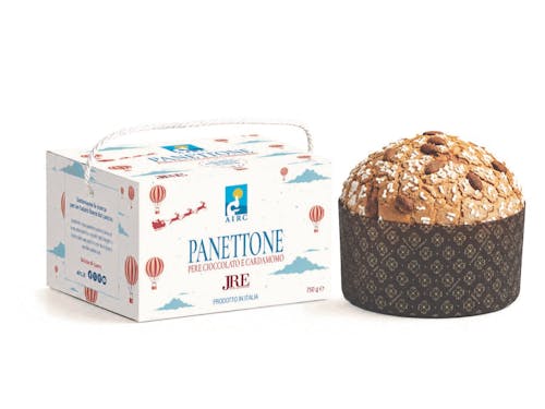 Panettone Pere e cioccolato con messaggio di auguri
